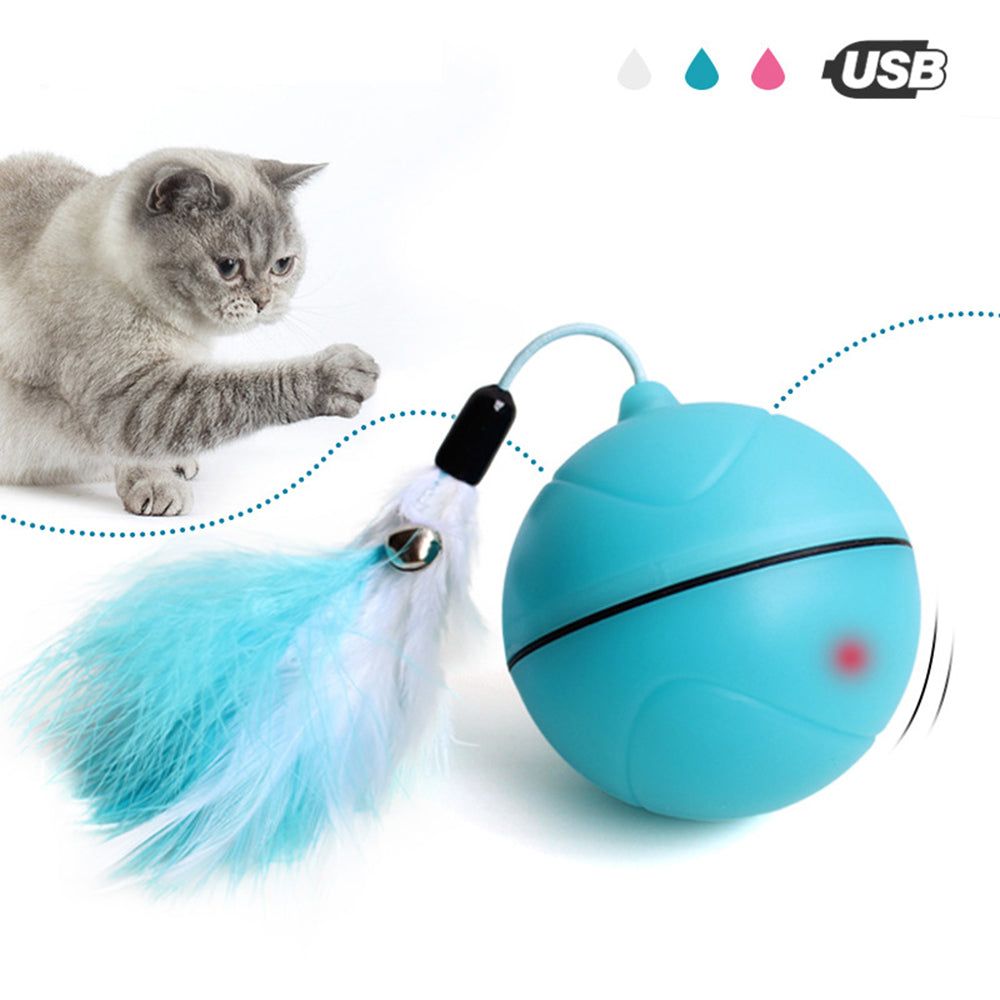 Magic Moving LED Feather Cat Ball