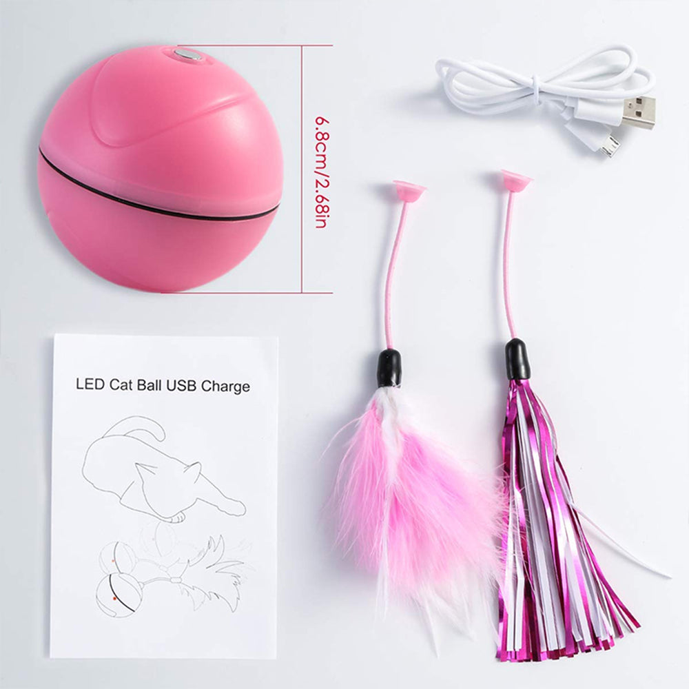 Magic Moving LED Feather Cat Ball
